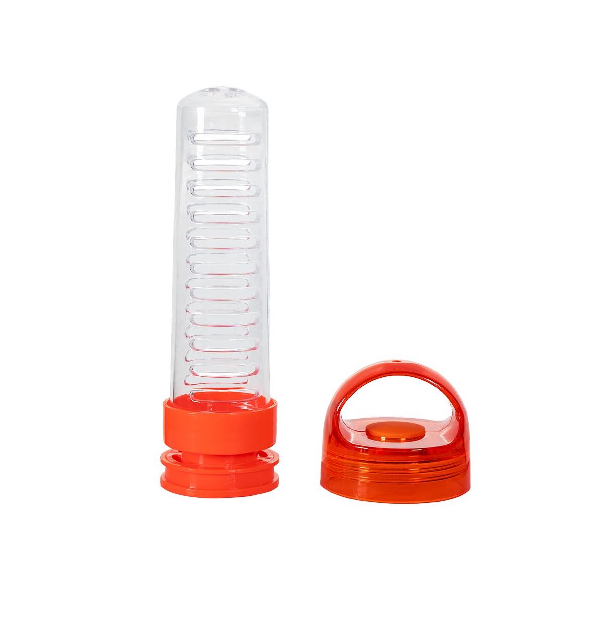 GymBeam Infuser Trinkflasche mit Aufgussfilter Sportflasche leicht durchsichtigt mit Filter Orange 700 ml