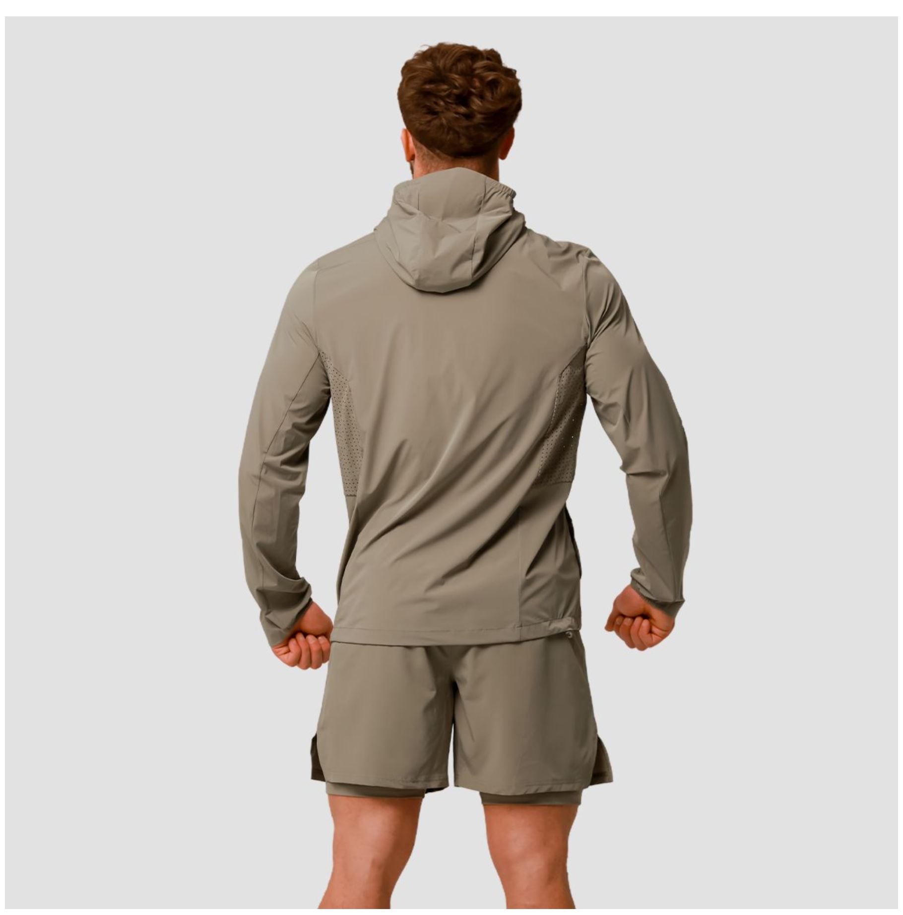 GymBeam PULSE Laufjacke wasserdicht Trainingsjacke DWR-Imprägniert Vetiver Gr. S